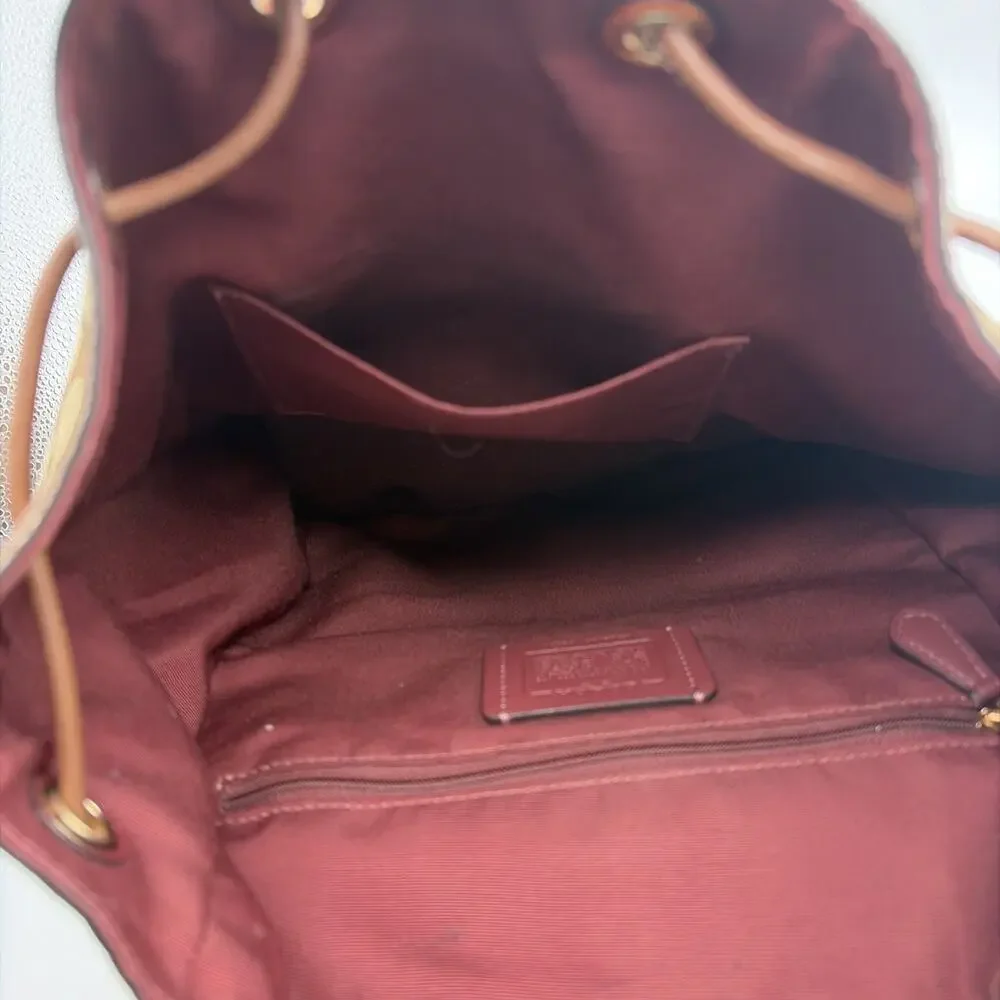 Coach Dempsey Drawstring Backpack In Signature Jacquard Patch Stripe Leather‎
